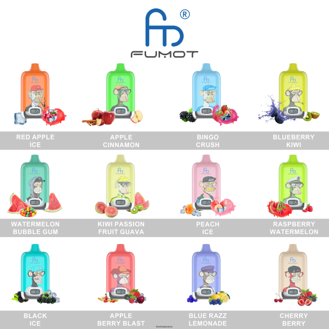 Fumot Digital Box 12000 Pod de vape jetable de 20 ml - (1 pièce) 24LD132 sucette glacée - Fumot Vape