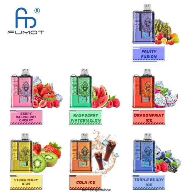 Fumot Crystal Boîte de vape jetable 12000 - 20ml (1 pièce) 24LD252 raisin d\'aloès - Fumot Vape