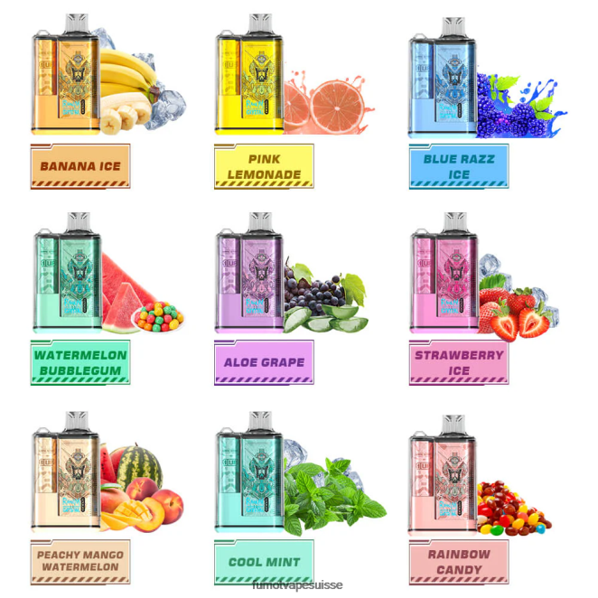 Fumot Crystal Boîte de vape jetable 12000 - 20ml (1 pièce) 24LD252 raisin d\'aloès - Fumot Vape