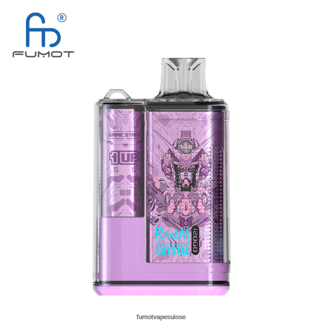 Fumot Crystal Boîte de vape jetable 12000 - 20ml (1 pièce) 24LD252 raisin d\'aloès - Fumot Vape