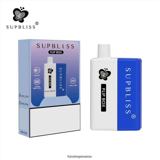 Fumot Supbliss Flip kit vape remplaçable box 6000 - 10ml (1 pièce) 24LD335 menthe fraîche - Fumot Vape Suisse