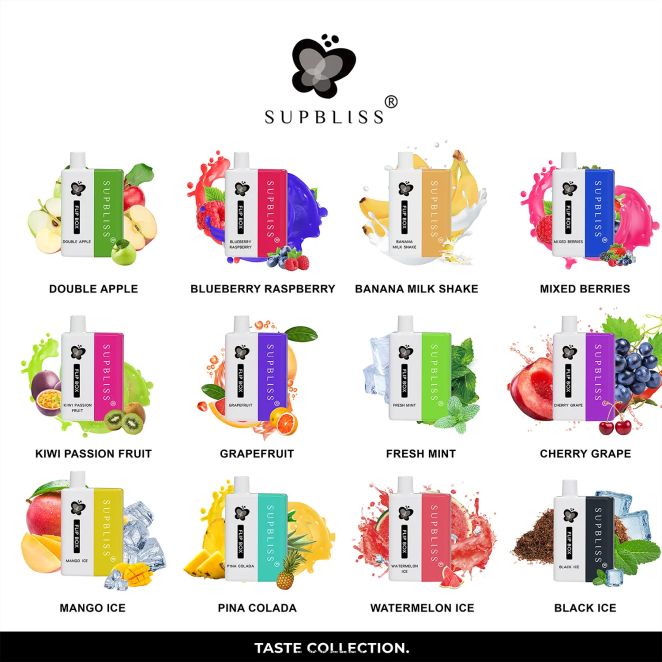 Fumot Supbliss Flip kit vape remplaçable box 6000 - 10ml (1 pièce) 24LD335 menthe fraîche - Fumot Vape Suisse