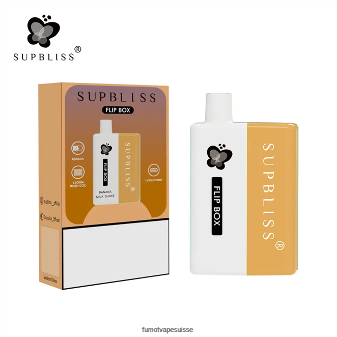 Fumot Supbliss Flip kit vape remplaçable box 6000 - 10ml (1 pièce) 24LD335 menthe fraîche - Fumot Vape Suisse