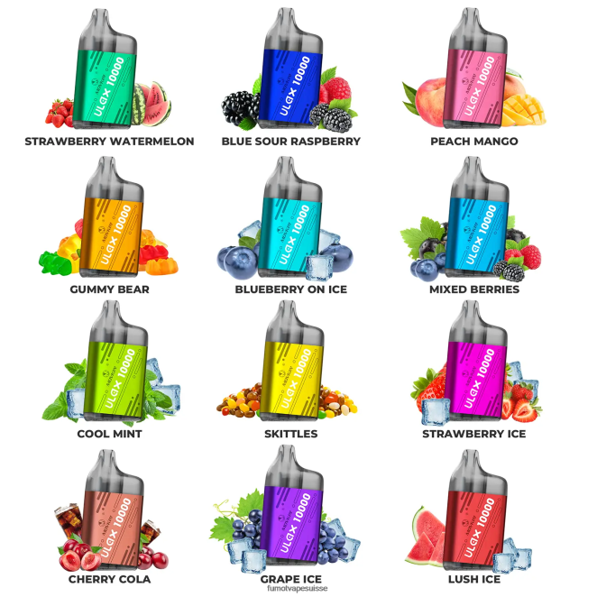 Fumot Movkin Ulax 10000 vape pod jetable - 12ml (1 pièce) 24LD311 Baies mélangées - Fumot Suisse