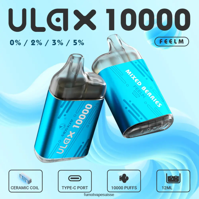 Fumot Movkin Ulax 10000 vape pod jetable - 12ml (1 pièce) 24LD311 Baies mélangées - Fumot Suisse