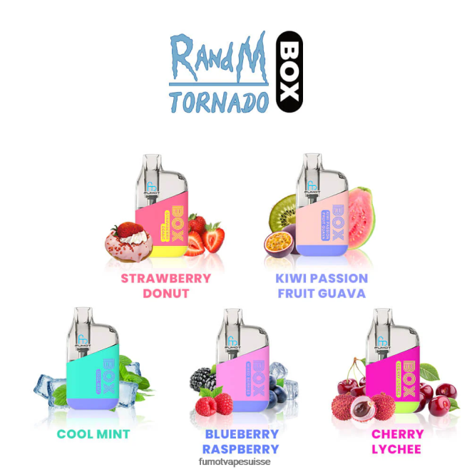 Fumot Tornado boîte 10000 vape pod jetable - 20ml (1 pièce) 24LD347 glace aux myrtilles - Fumot Puff Avis