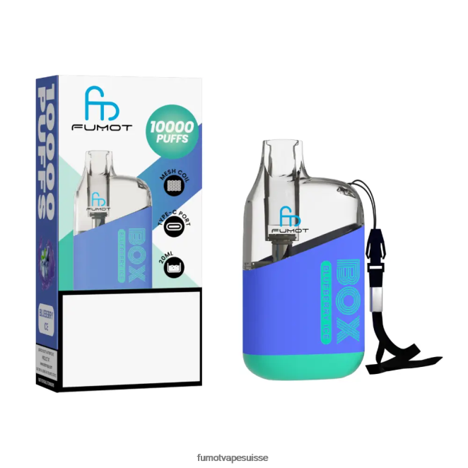 Fumot Tornado boîte 10000 vape pod jetable - 20ml (1 pièce) 24LD351 myrtille framboise - Fumot Suisse