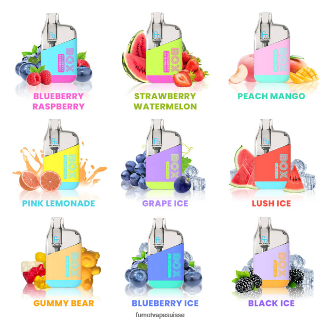 Fumot Tornado boîte 10000 vape pod jetable - 20ml (1 pièce) 24LD351 myrtille framboise - Fumot Suisse