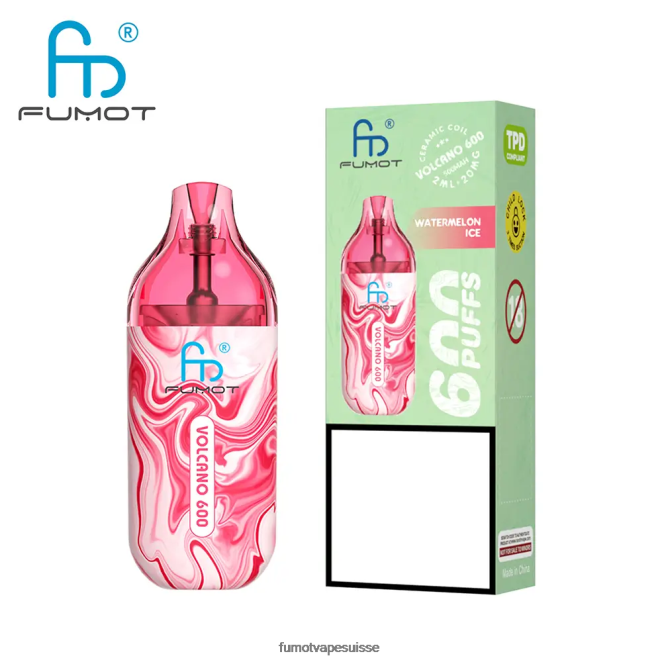Fumot Volcano Vape jetable conforme 600 tpd - 2 ml (ensemble de 3 pièces) 24LD292 docteur bleu - Fumot Vape