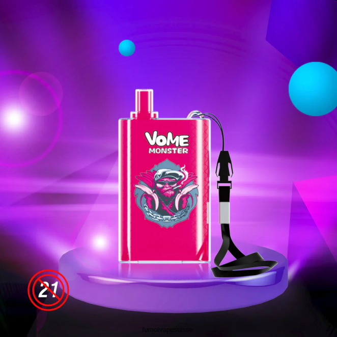 Fumot Vome Monster 10000 appareils à dosettes jetables - 20 ml (1 pièce) 24LD434 limonade rose - Fumot Vape Nicotine