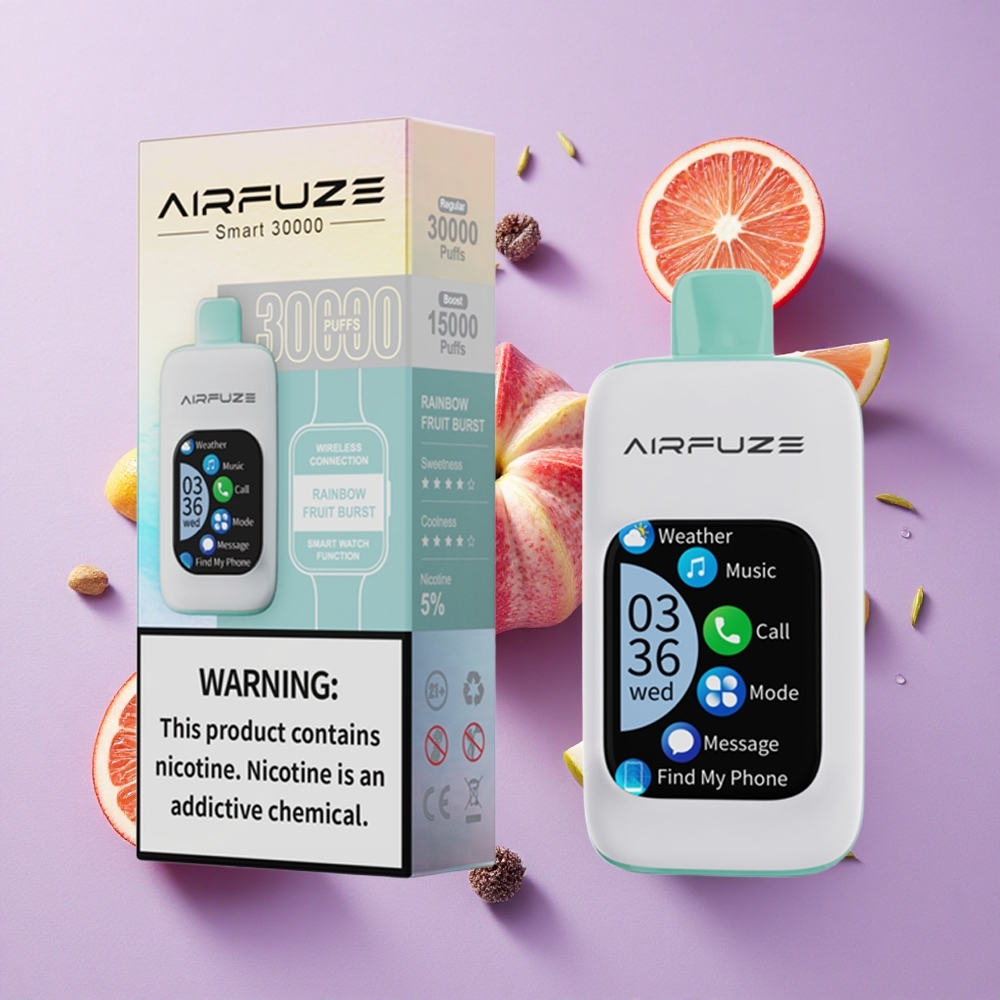Éclat de Fruit Arc-en-Ciel AirFuze Smart 30000 Puffs 900mAh Type-C vente en gros Suisse
