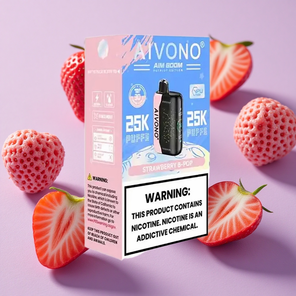 Fraise B Pop Aivono Aim Boom 25000 Puffs 28ml 650mAh vente en gros Suisse