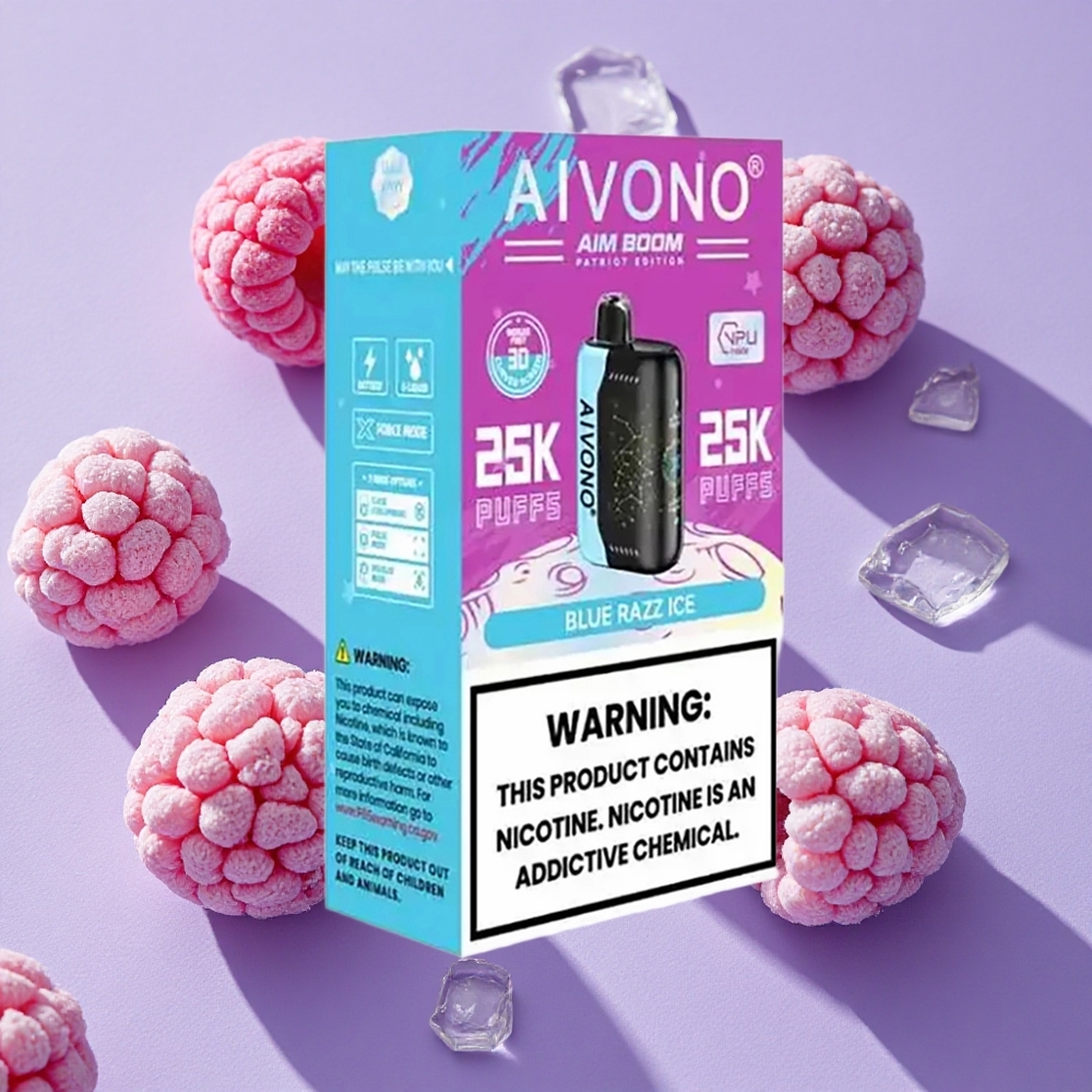 Framboise Bleue Glacée Aivono Aim Boom 25000 Puffs 28ml 650mAh vente en gros Suisse