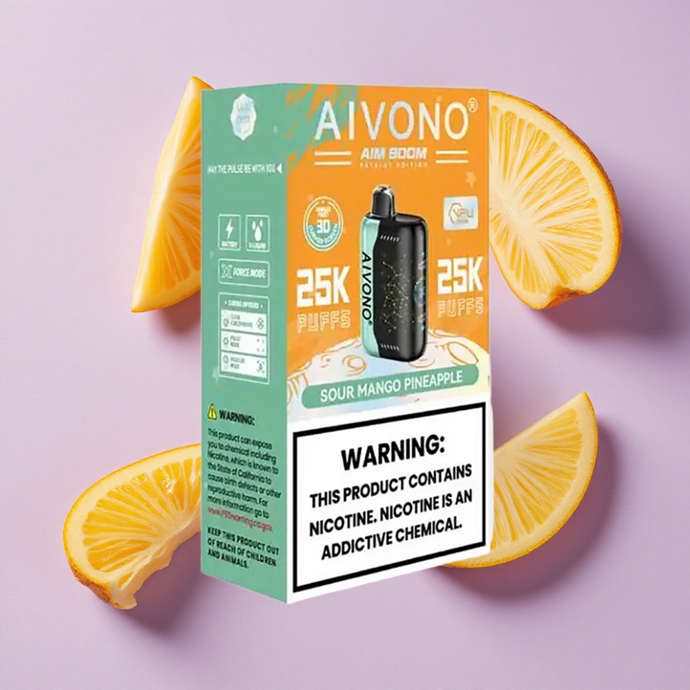 Mangue Acidulée Ananas Aivono Aim Boom 25000 Puffs 28ml 650mAh vente en gros Suisse
