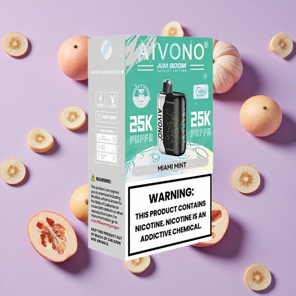 Menthe Miami Aivono Aim Boom 25000 Puffs 28ml 650mAh vente en gros Suisse