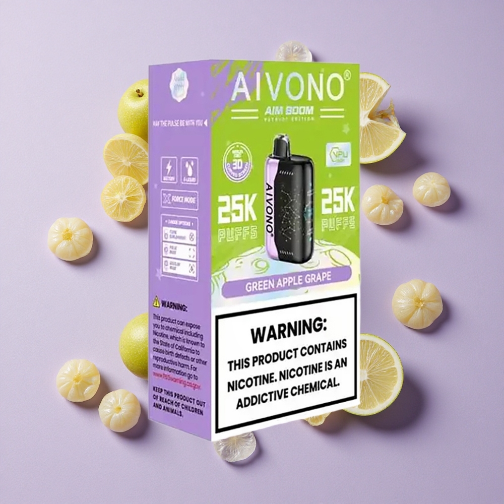 Pomme Verte Raisin Aivono Aim Boom 25000 Puffs 28ml 650mAh vente en gros Suisse