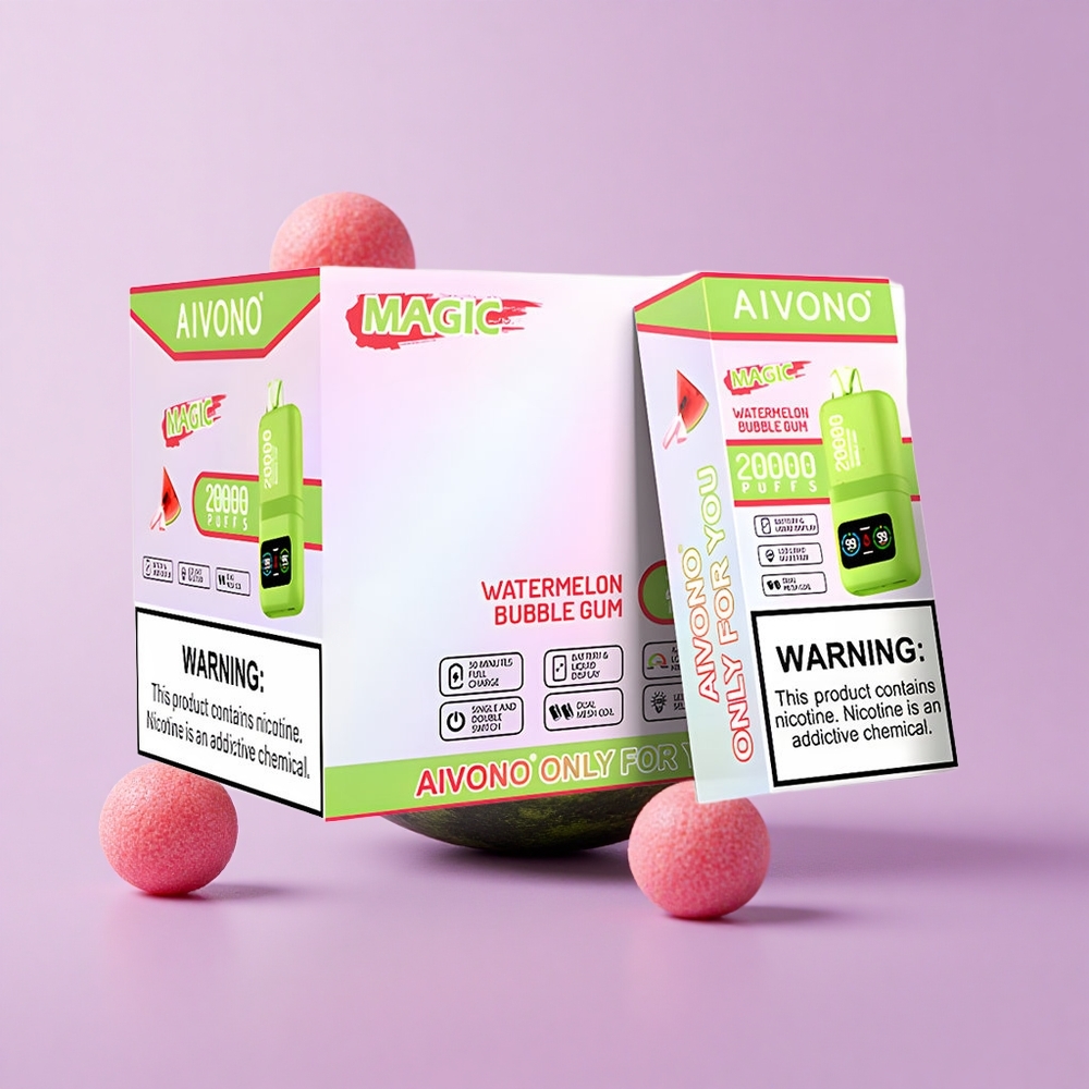 Bubble Gum Pastèque Aivono Aim Magic 20000 Puffs 26ml LCD vente en gros Suisse