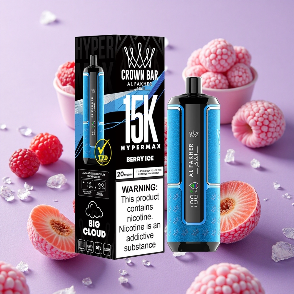 Baie Glacée Al Fakher Crown Bar 15K Hypermax 15 000 Puffs 22ml vente en gros Suisse
