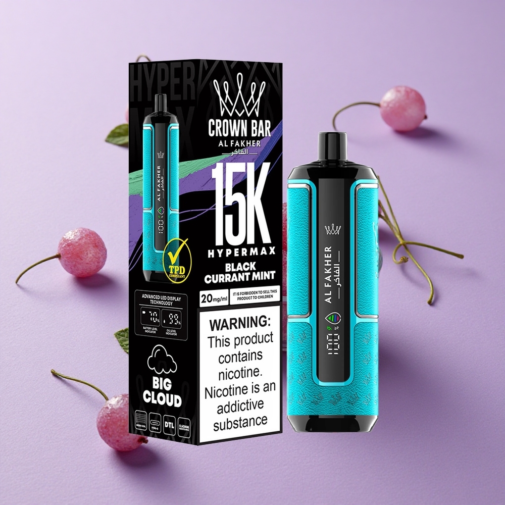 Cassis Menthe Al Fakher Crown Bar 15K Hypermax 22ml 600mAh vente en gros Suisse