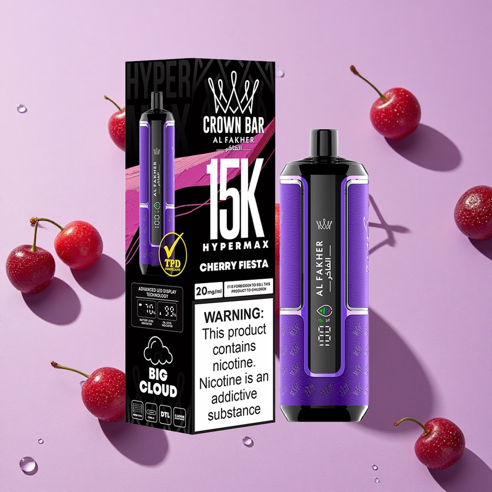 Cerise Fiesta Al Fakher Crown Bar 15K Hypermax 15 000 Puffs 22ml vente en gros Suisse