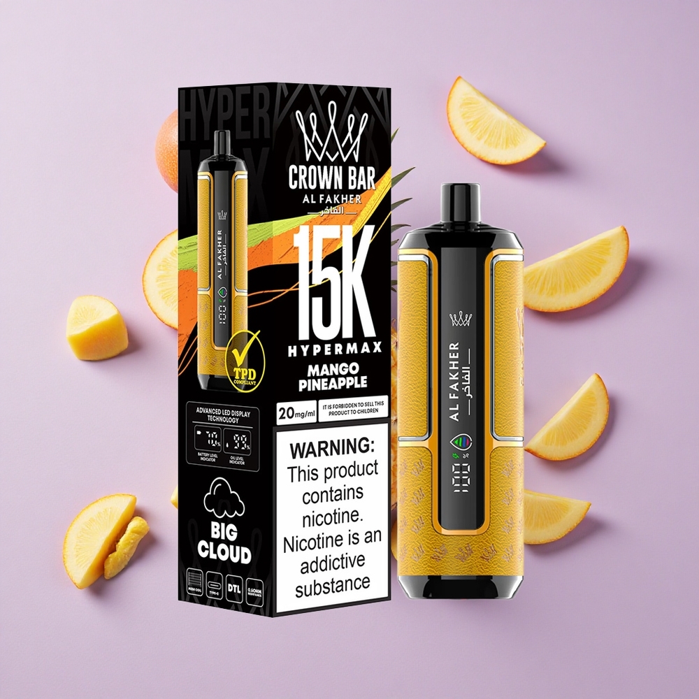 Mangue Ananas Al Fakher Crown Bar 15K Hypermax 22ml 15000 Puffs vente en gros Suisse