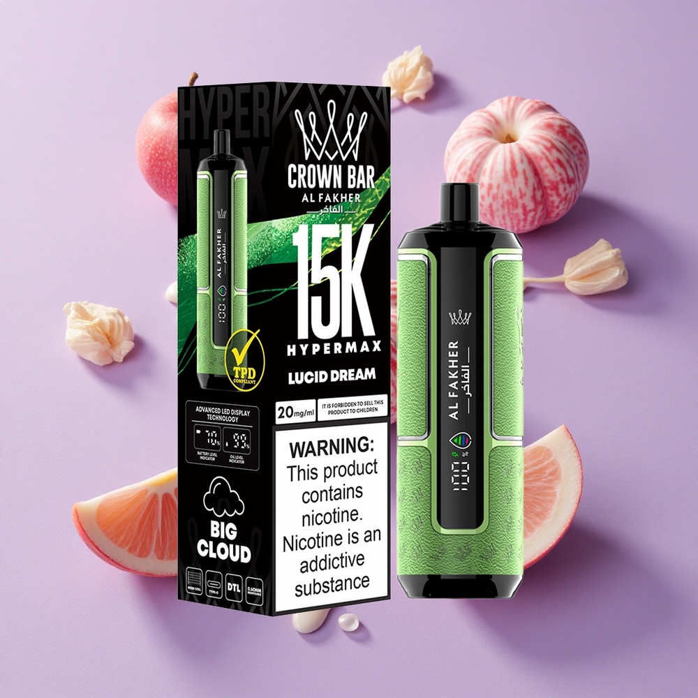 Rêve Lucide Al Fakher Crown Bar 15K Hypermax 15000 Puffs Portatif vente en gros Suisse