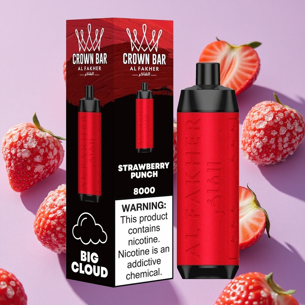 Fraise Punch Al Fakher Crown Bar 8000 18ml 5mg vente en gros Suisse