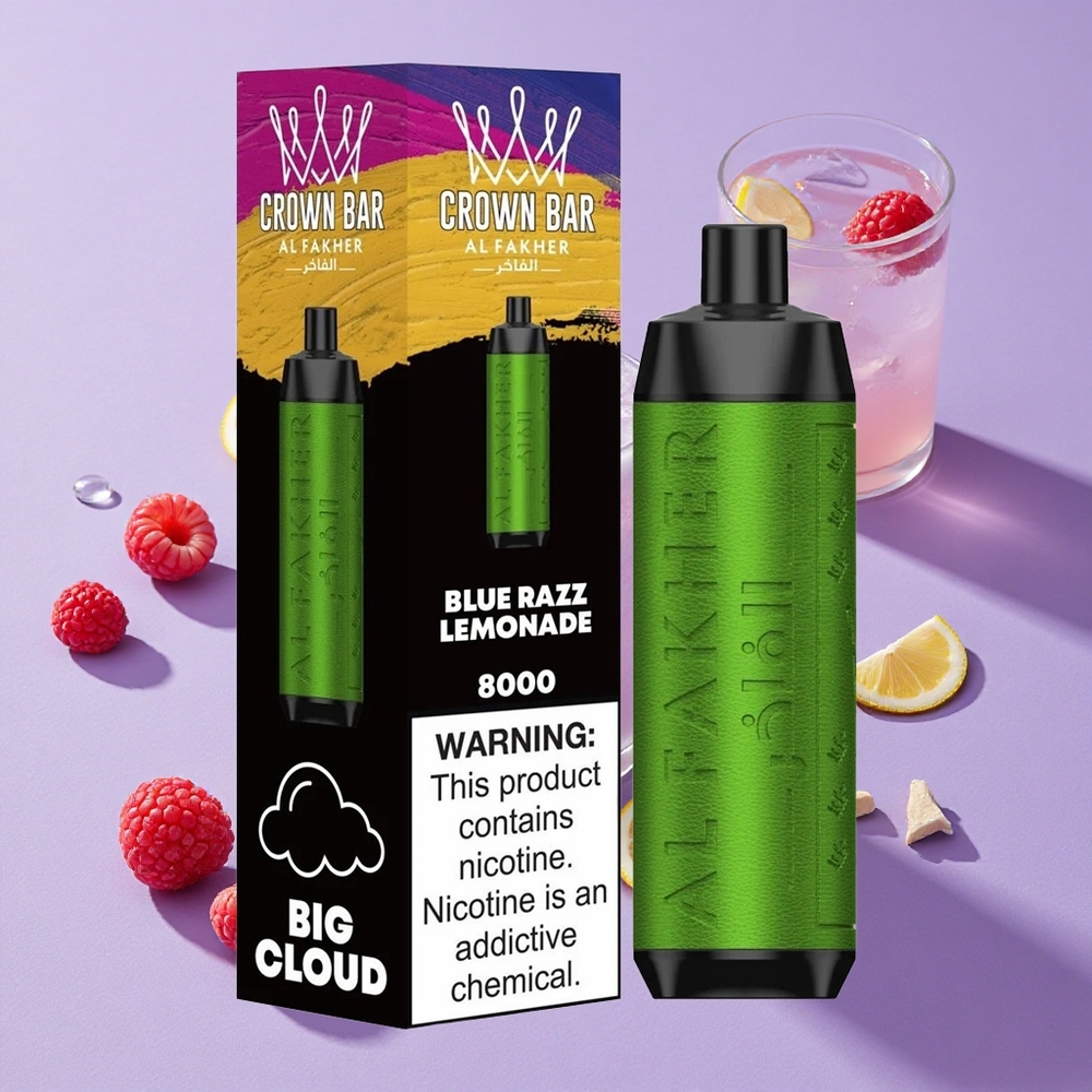 Framboise Bleue Citronnée Al Fakher Crown Bar 8000 Puffs 18ml vente en gros Suisse
