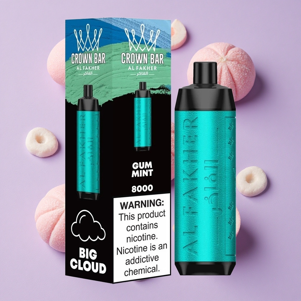 Menthe Gomme Al Fakher Crown Bar 8000 Puffs 18ml et 5mg Nicotine vente en gros Suisse