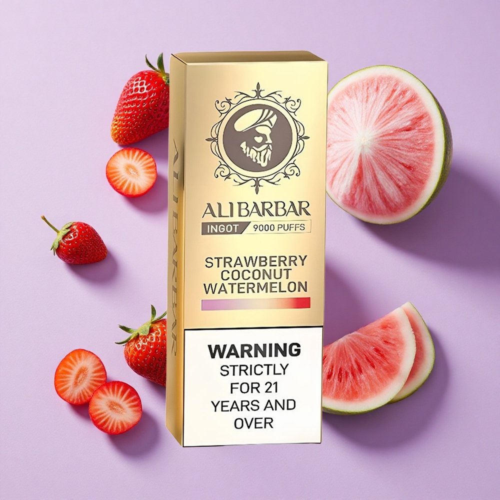 Fraise Noix de Coco Pastèque Alibarbar Ingot 9000 Puffs 22ml 2350mAh vente en gros Suisse