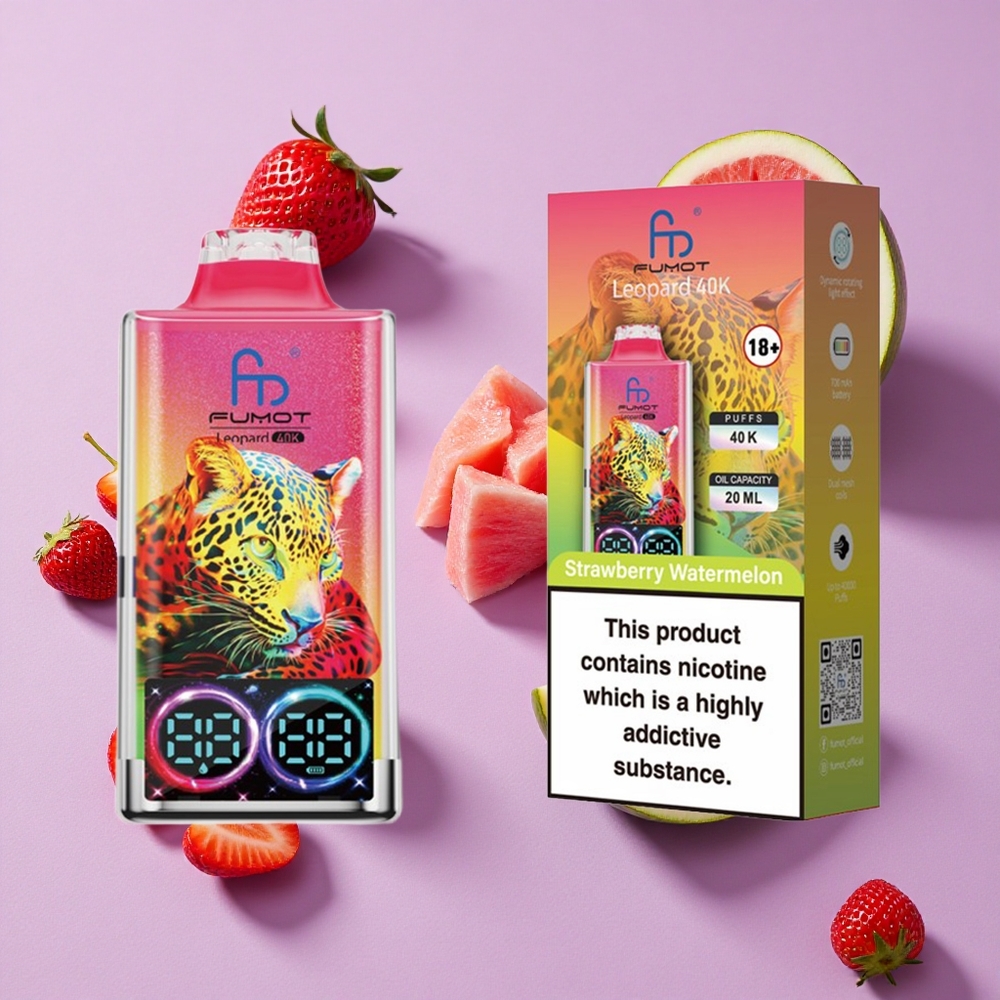 Fraise Pastèque Fumot Leopard 40000 Puffs Chargeur Type-C Dual Mesh vente en gros Suisse