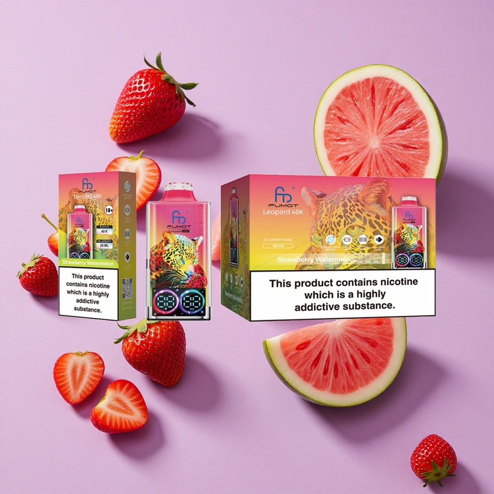 Fraise Pastèque Fumot Leopard 40000 Puffs Chargeur Type-C Dual Mesh vente en gros Suisse