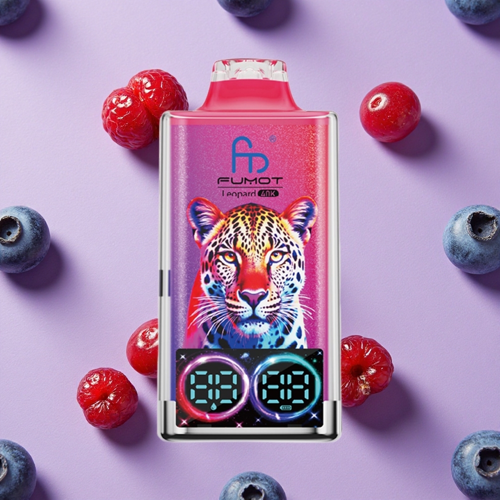Myrtille Cerise Canneberge Fumot Léopard 40000 Puffs Dual Mesh Type-C vente en gros Suisse