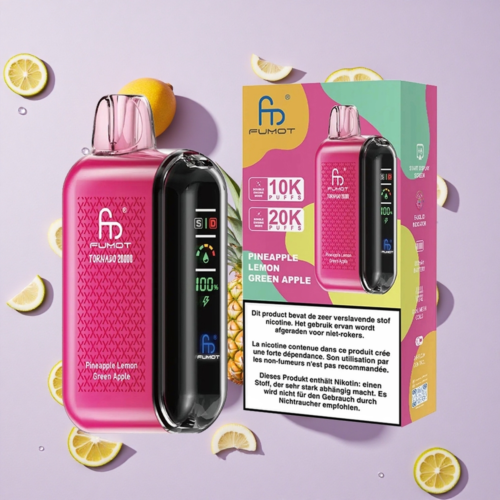Ananas Citron Pomme Verte Fumot Tornado 20000 Puffs 20ml 850mAh vente en gros Suisse