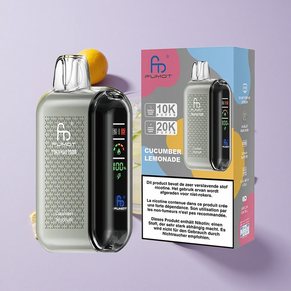 Concombre Citronnade Fumot Tornado 20000 Puffs 20ml Dual Mesh vente en gros Suisse