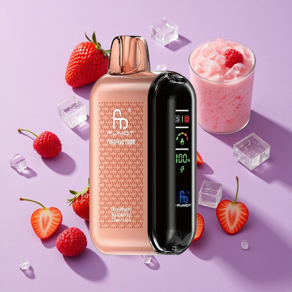 Fraise Framboise Cerise Glacée Fumot Tornado 20000 Puffs 20ml 850mAh vente en gros Suisse