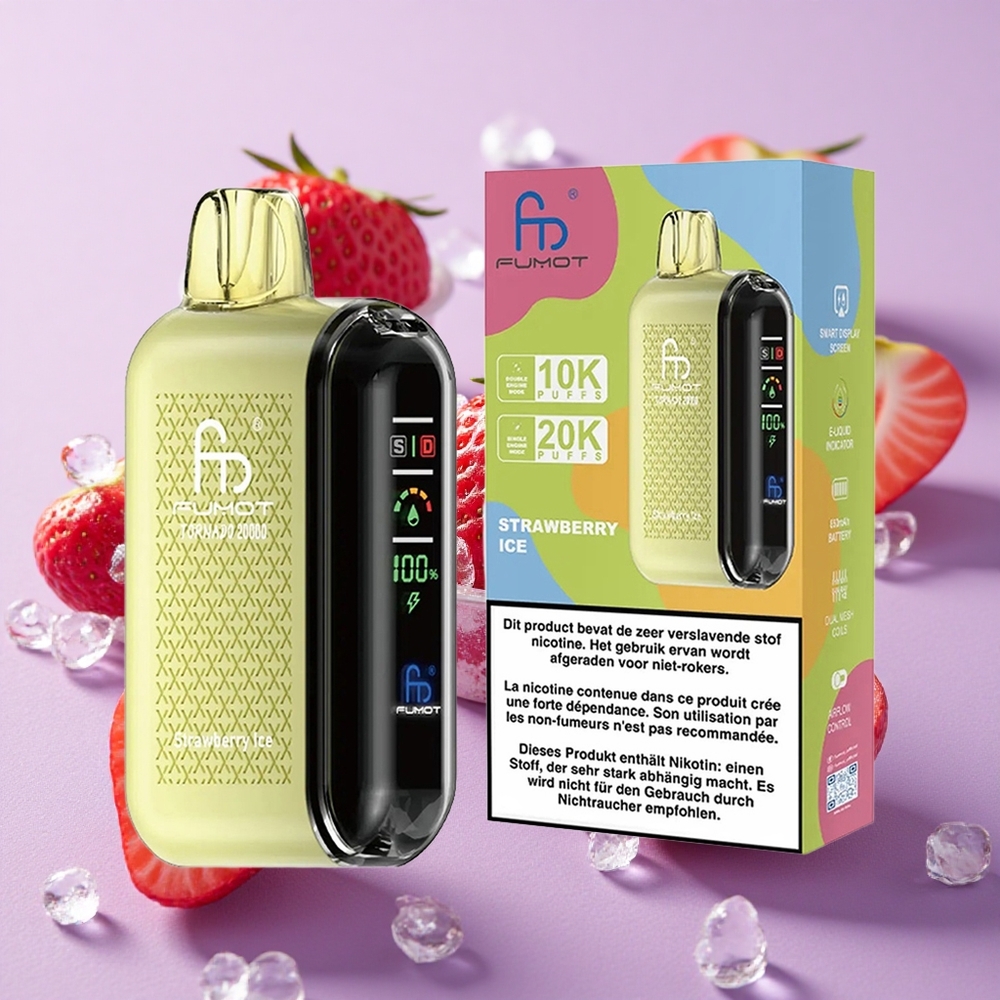 Fraise Glacée Fumot Tornado 20000 Puffs Double Mèche 20ml vente en gros Suisse