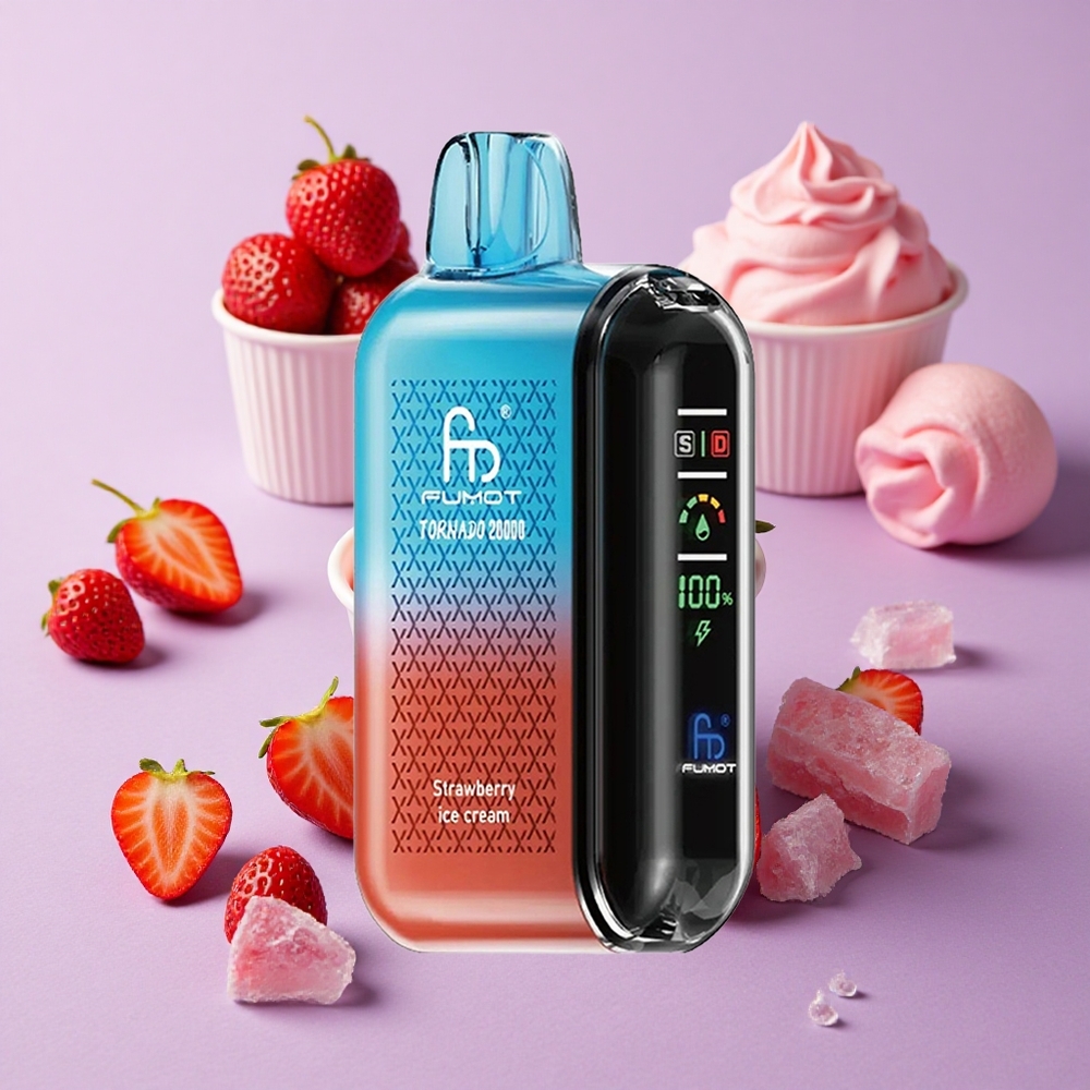 Glace à la Fraise Fumot Tornado 20000 Puffs 20ml Dual Mesh vente en gros Suisse