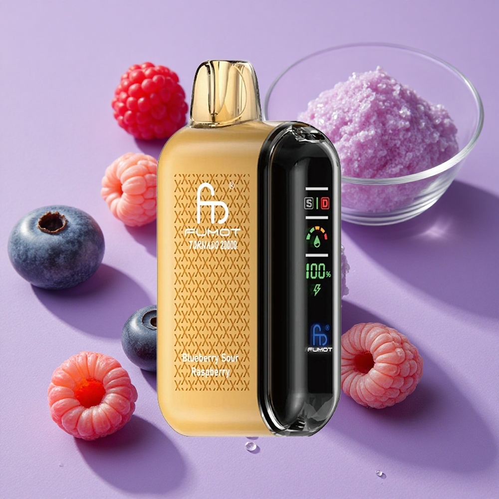 Myrtille Framboise Acidulée Fumot Tornado 20000 Puffs 20ml Dual Mesh vente en gros Suisse