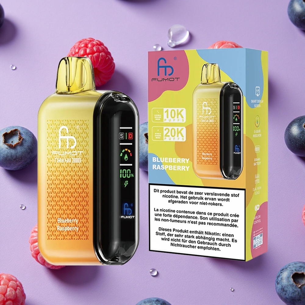 Myrtille Framboise Fumot Tornado 20000 Puffs Double Mèche 20ml vente en gros Suisse