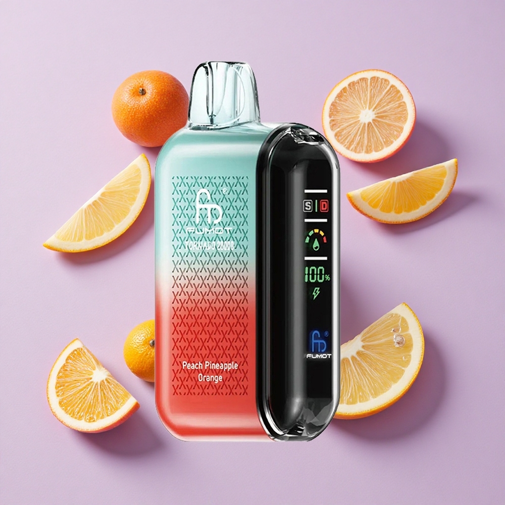 Pêche Ananas Orange Fumot Tornado 20000 Puffs 20ml Double Mesh vente en gros Suisse