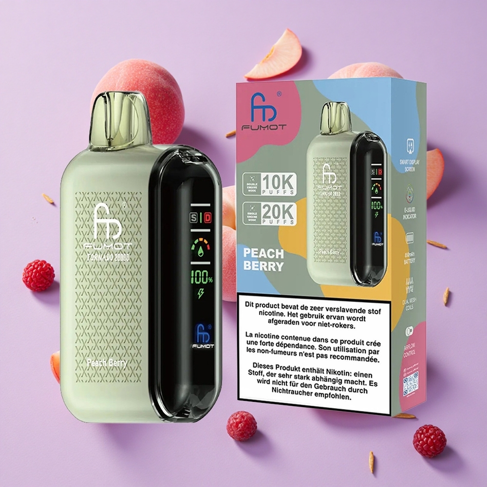 Pêche Baie Fumot Tornado 20000 Puffs 20ml 850mAh vente en gros Suisse