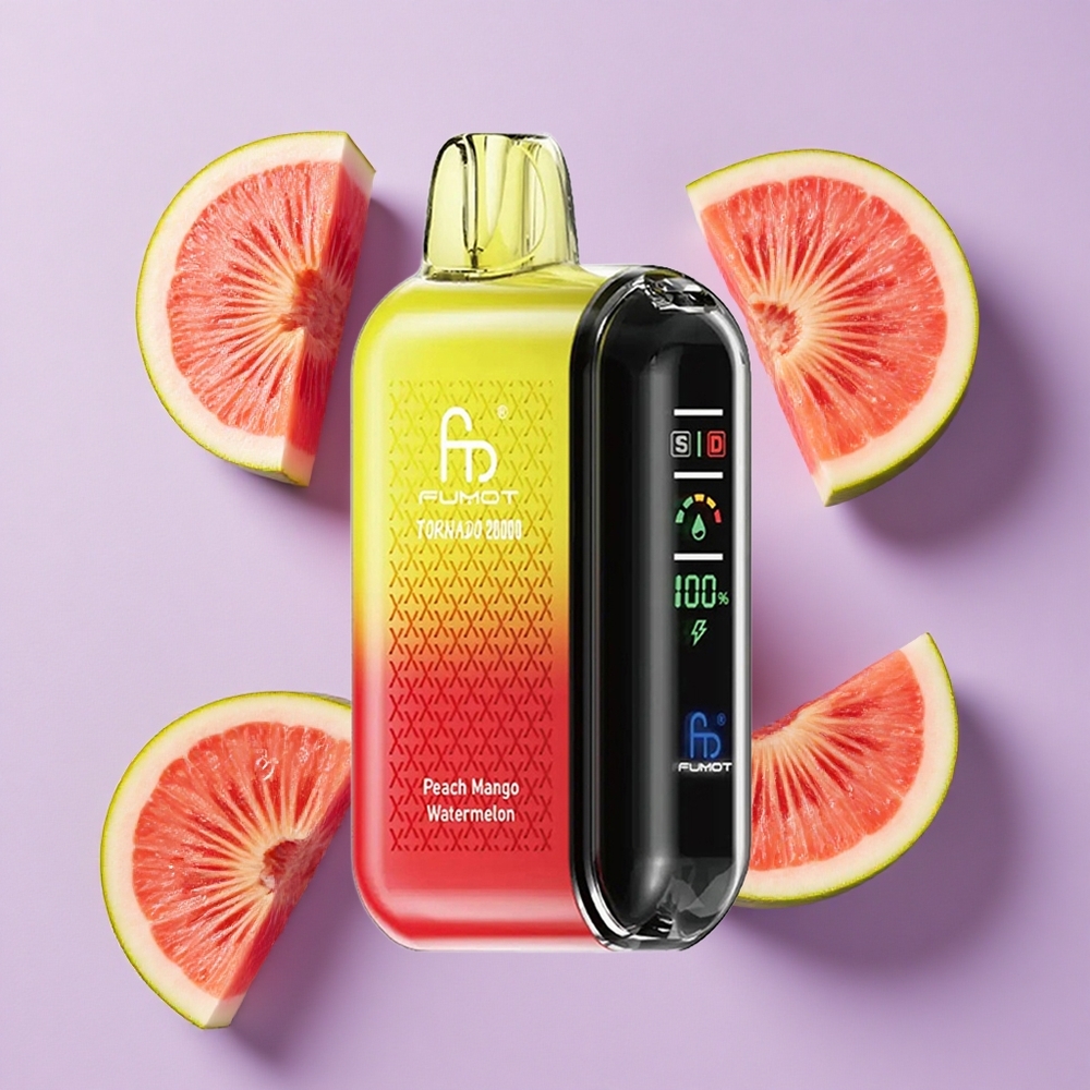 Pêche Mangue Pastèque Fumot Tornado 20000 Puffs 20ml 850mAh vente en gros Suisse