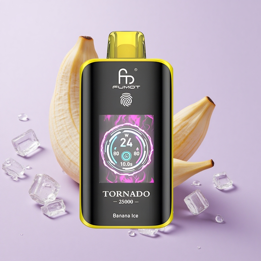 Banane Glacée Fumot Tornado 25000 Puffs 20ml 0% 2% 3% 5% Nicotine vente en gros Suisse