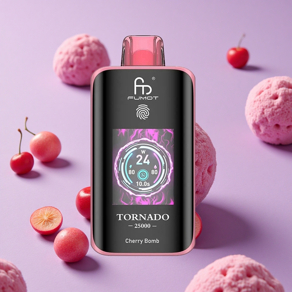 Cerise Explosive Fumot Tornado 25000 Puffs 20ml 0% 2% 3% 5% Nicotine vente en gros Suisse