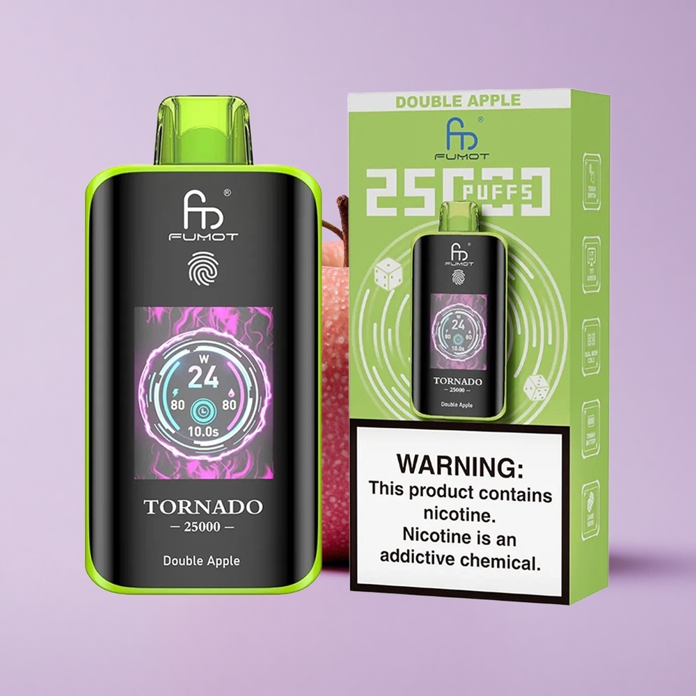 Double Pomme Fumot Tornado 25000 Puffs HD Ecran 20ml vente en gros Suisse