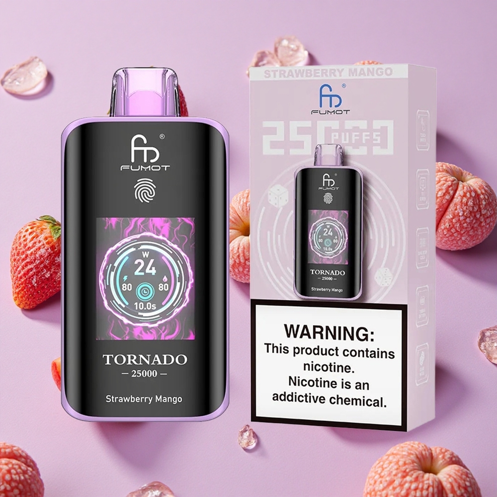 Fraise Mangue Fumot Tornado 25000 Puffs Écran HD 20ml vente en gros Suisse