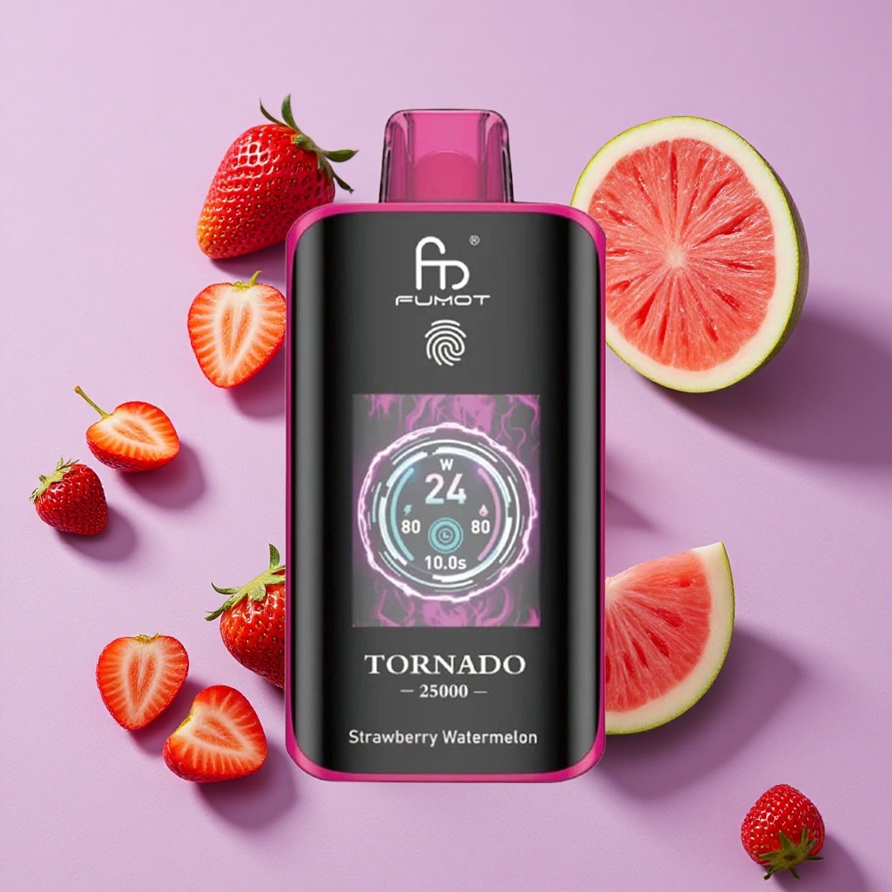 Fraise Pastèque Fumot Tornado 25000 Puffs HD Écran 20ml vente en gros Suisse