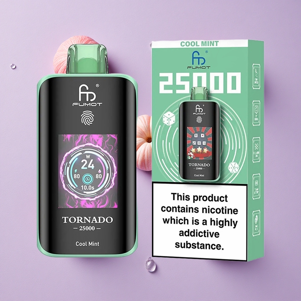 Menthe Fraîche Fumot Tornado 25000 Puffs Écran HD 20ml vente en gros Suisse