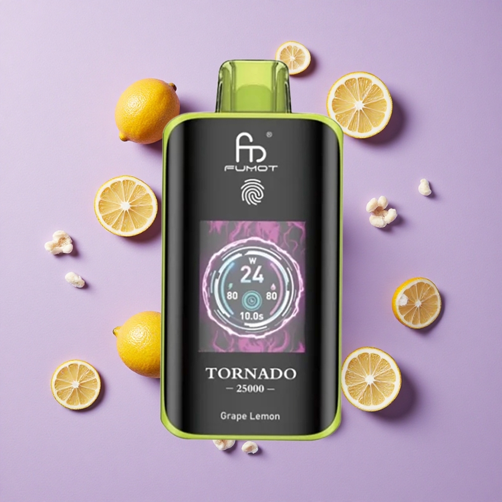Raisin Citron Fumot Tornado 25000 Puffs 20ml 0% 2% 3% 5% Nicotine vente en gros Suisse
